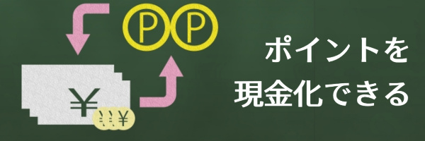 ポイントを現金化もできる